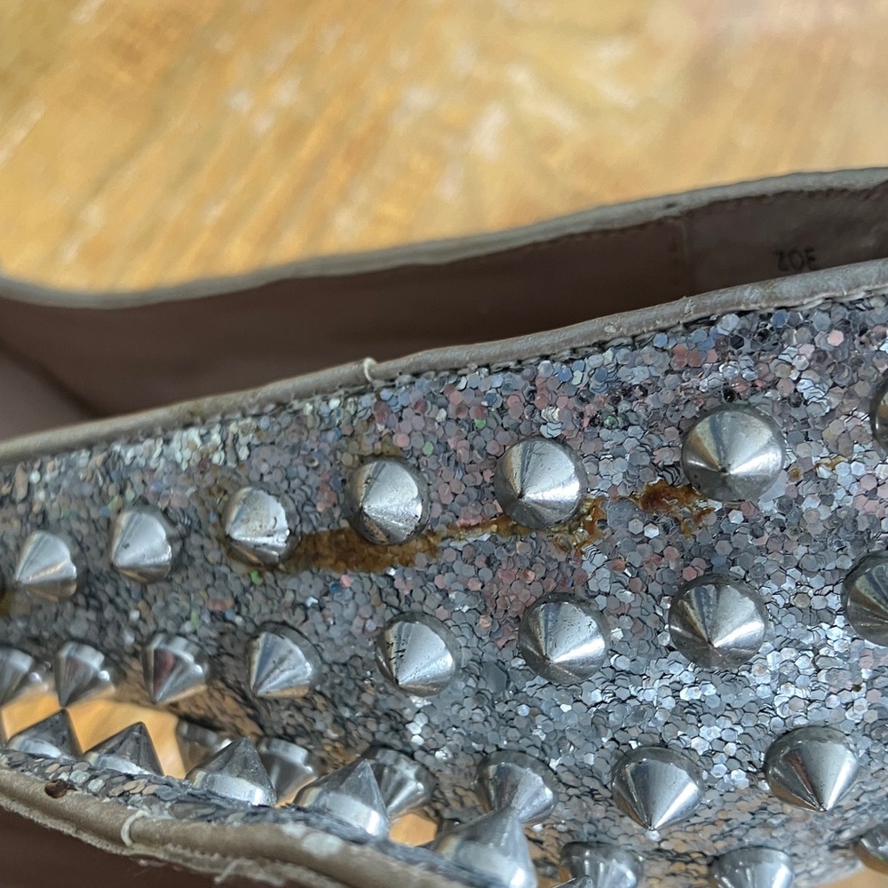 ShoeMint Silver Spiked Heels - Picture 5 of 10